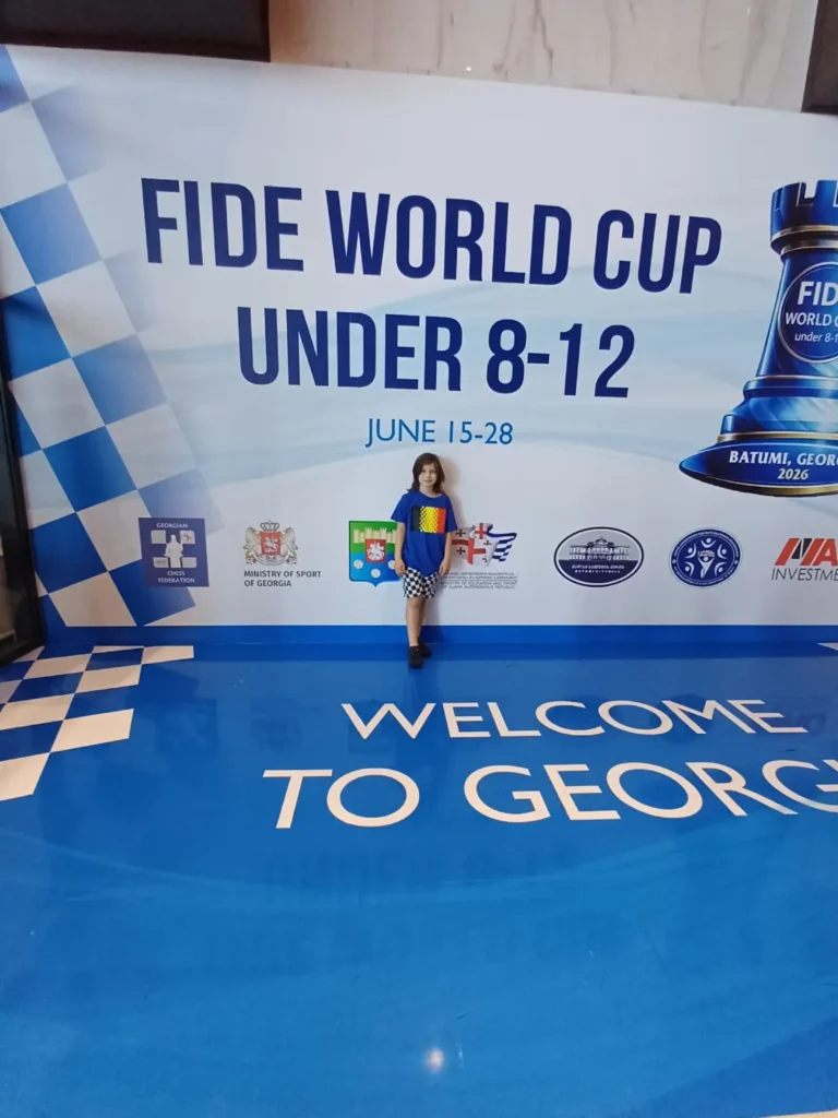 U10 qualifier Miro preparing his strategy for the World Chess Cup in Georgia.